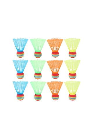 Vkemall 12'li Renkli Eva Malzeme Çocuk Badminto Topu Seti - Eğitim Ve Eğlence İçin Dayanıklı Renkli Kalplerle