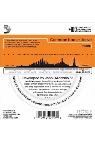 D'addario Ej10 80/20 Bronze Akustik Gitar Teli 10-47