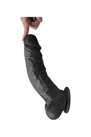 Hızlı Express Xise Giant King 27 CM Gerçekçi Dev Kalın Realistik Siyah Dildo