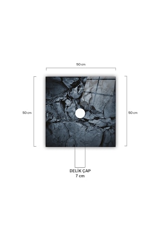 Cam Avize Göbeği | Doğal Taş Desen | 50Cm X 50Cm Çok Renkli