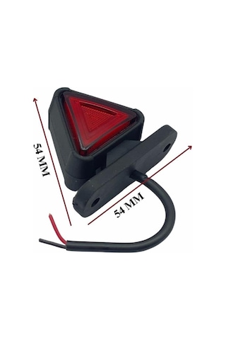 12v-24v Takoz Lambası Mini Üçgen Kırmızı-sarı Neon Edli 54 54 Mm