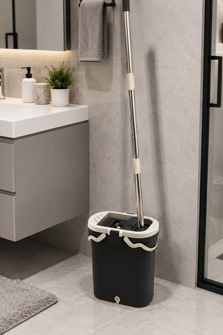 Vıpset Pro Tablet Mop Temizlik Seti %100 Temiz Su Antrasit Temiz & Kirli Su Ayrımlı Vp-601