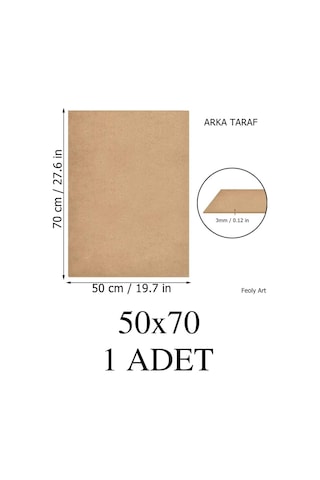 3 Mm 50x70 Mdf Duralit Plaka 1 Adet - Hobi, Maket, Ahşap El Sanatları İçin Uygun 1 Adet