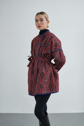 Kadın Yandan Bağlamalı Tasarım Kimono Ceket Kırmızı