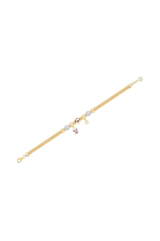 Tektaş - 3 Renkli Altın 14 Ayar Minik Sallantılı Parçalı Bileklik N11.3158 Sarı Altın