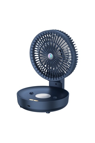 Usb Çok Fonksiyonlu Katlanır Sirkülasyonlu Elektrikli Fan Mavi