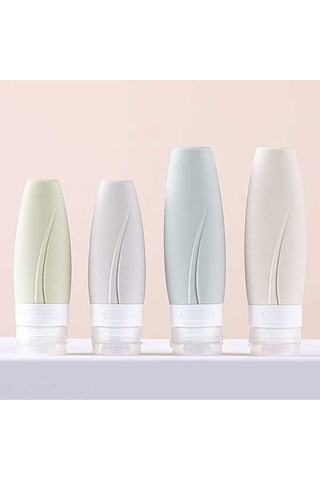 Ulzyvf 90ml Seyahat Şampuan Şişesi 4'lü Set - Dayanıklı Silikon Çok Renkli Çok Renkli