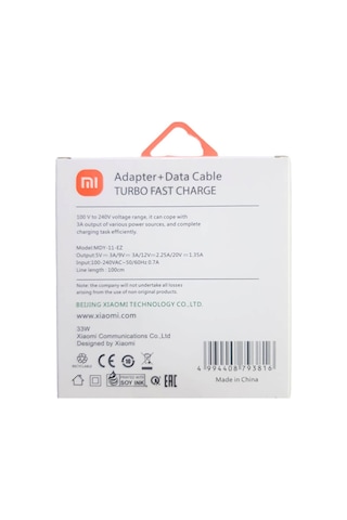 Xiaomi Uyumlu 33 Watt Fast Qualcomm Turbo Hızlı Şarj Aleti 33W