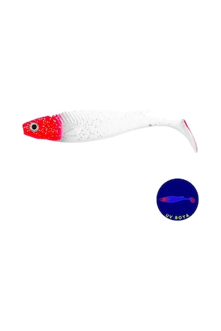 Silikon Balık - 10g 100mm - Fishack Predatorx - Uv Boyalı - Redhead