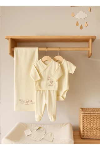 Kitikate Organik New Basic 10'lu Hastane Çıkış Seti Natural Krem