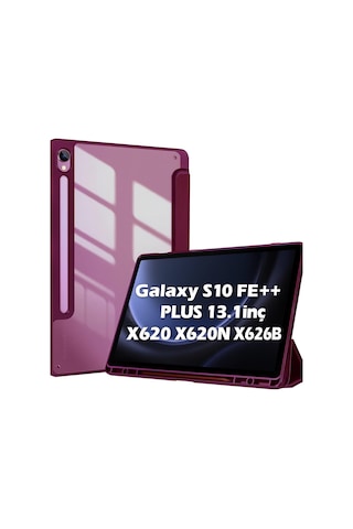 Samsung Galaxy Uyumlu Tab S10 Fe+ Plus 13.1inç Kılıf Grafiti Şeffaf Kalem Bölmeli X620 X626 Kapaklı Kılıf