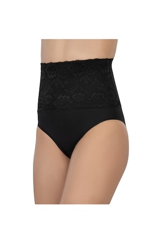 Emay Önü Dantelli Yüksel Bel Slip Korse 2090 Siyah