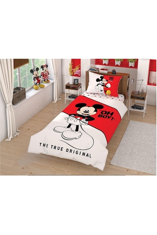 Taç Lisanslı Nevresim Takımı Tek Kişilik Çek Canlandır Mickey