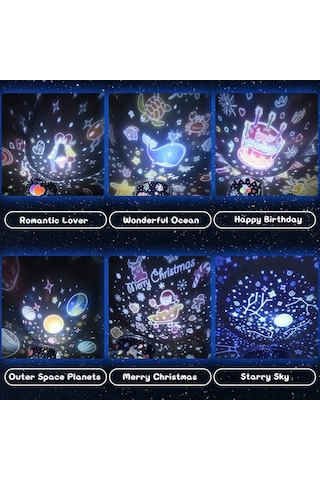 Weichuang01 Bebek Projektör Gece Lambası, Müzikli Ve Işıklı, Uzaktan Kumandalı Beyaz Beyaz