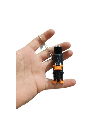 Figürlü Çakmaklı Anahtarlık Çakmak Kılıfı Karakter Tasarımlı Dekoratif Aksesuar Siyah