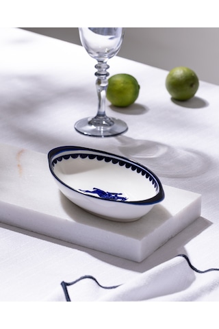 Madame Coco Reve Bleu Tierra Oval Tabak - 19 Cm - Mavi/beyaz 8684427225523 Çok Renkli