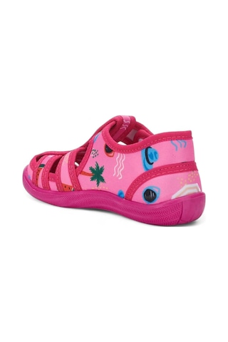 Günlük Unisex Çocuk Sandalet Esnek Kaymaz Taban Keten Cırtlı Yazlık Ev Okul Kreş Ayakkabı 143 Pembe-karpuz