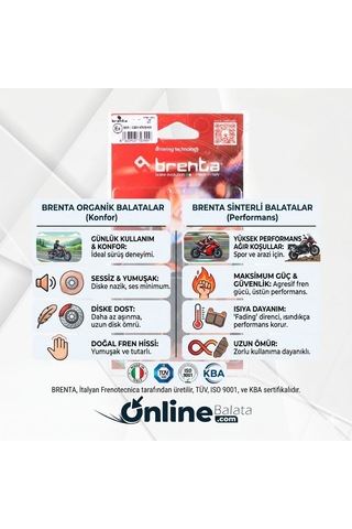 Ktm Enduro R 690 Ön Fren Balatası Brenta Sintermetal Brt018