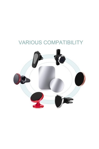 Yingfu 8'lü Metal Plaka Seti, Yapışkanlı İnce Metal Mıknatıs, Telefon Tutucu İçin Diğer