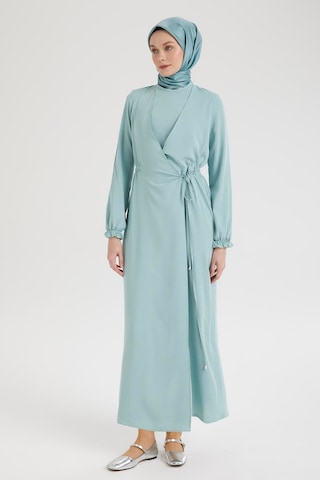 Armine Trend Kolları Lastikli V Yaka Detaylı Elbise-mint 25yt944 Mint