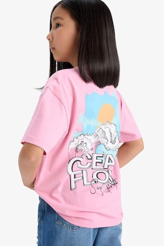 Defacto Kız Çocuk Relax Fit Bisiklet Yaka Sırt Baskılı Kısa Kollu Tişört E0353a825smpn666 Pembe