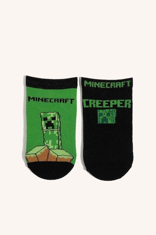 Defacto Minecraft Lisanslı 3lü Pamuklu Patik Karma Çorap Erkek Çocuk I1012a8nskr1 Çok Renkli-kr1