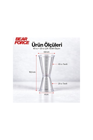 Robeve Bear Force 20 Ml + 40 Ml Çift Taraflı Ölçü Kabı Dereceli Şeffaf Kimyasal Dozaj Kabı, Araç Şampuanı Oto Yıkama Detailing Karışım Ve Sıvı Ölçüm Aparatı