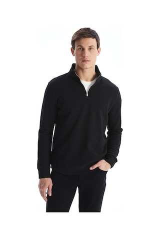 Lcwaıkıkı Classic Siyah Dik Yaka Erkek Sweatshirt