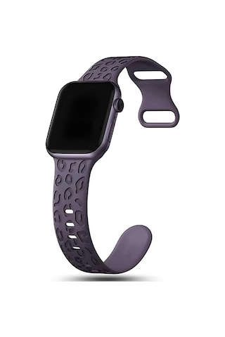 Apple İle Uyumlu Watch 11 10 42mm 6 7 8 9 10 Se Uyumlu 38-40-41mm Leopar Desenli Silikon Kordon Çok Renkli