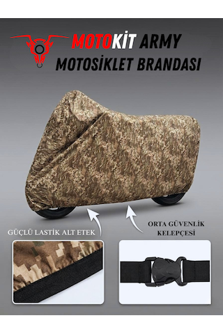 Army Kamuflaj Desenli Suya Ve Güneş Işınlarına Dayanıklı Motosiklet Brandası Army Kamuflaj Desenli Suya Ve Güneş Işınlarına Dayanıklı Motosiklet Brandası