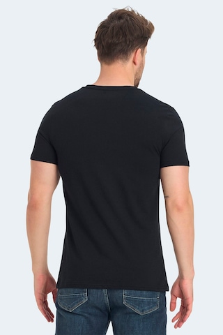 Slazenger Ravid In Erkek Baskılı Siyah Tişört