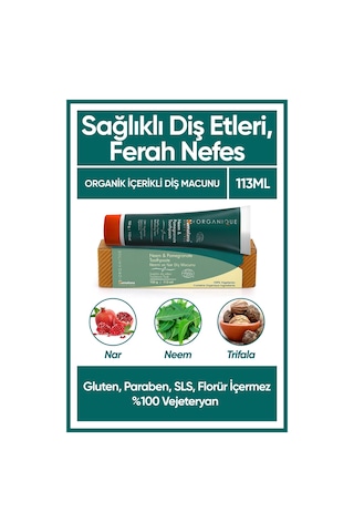 Himalaya Neem & Nar Özlü Florürsüz Organik Diş Macunu 150 G
