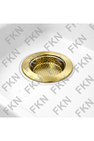 Fkn Altın Mutfak Lavabo İçi Büyük Gider Çöp Tıkacı Seyyar Süzgeç Standart