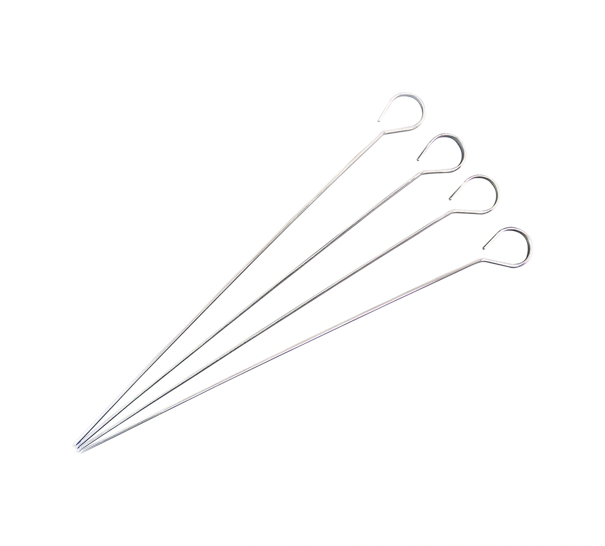 Geeroyoo 12 Adet 33.8cm Gıda Kalitesi Paslanmaz Çelik Şiş, Düz Uçlu, Kavrama Kolu Ve Kanca Tasarımı İle Bbq, Tavuk, Et, Sebze İçin Uygun Gümüş