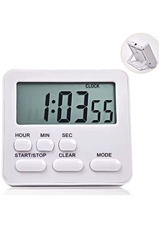 Js-303 Alarmlı Dijital Öğrenci Sınav Kronometresi 24 Saat Geri Sayım Cihazı Saat - Alarm / Kronometre Beyaz