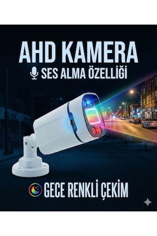 Gece Renkli Sesli Kamera 5mp Sony Seculensli 1080p Full Hd Ahd Güvenlik Kamerası - 4x Ultra Warm Led Colorvu - Pl