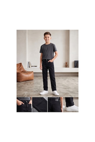 Deniva Kids Erkek Çocuk Siyah Baggy Fit Geniş Paça Rahat Kesim Denim Kot Pantolon