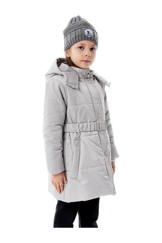 Benitto Kids Kız Çocuk Kapüşonlu Kışlık Şişme Mont 51352 Gri
