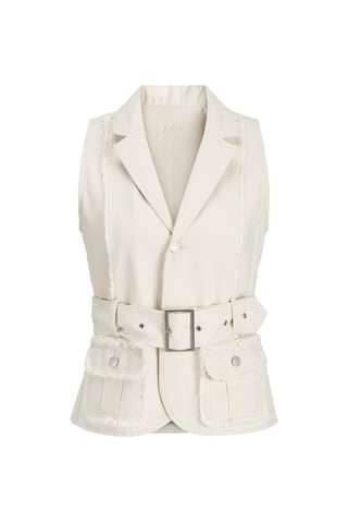 Jack & Jones Kadın Kemer Detayli Denim Yelek - Elly - 12279662 Raw Ecru Ekru