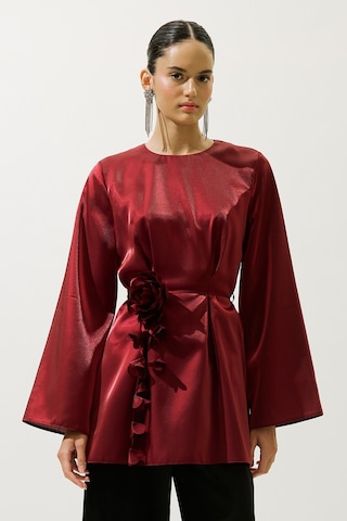 Çiçek Salkımlı Kemer Bordo Bordo