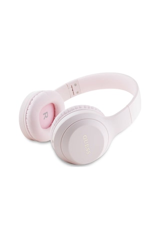 Guess Klasik Logo Lisanslı Katlanabilir Ayarlanabilir Metal Klasik Logolu Kulak Üstü Bluetooth Kulaklık Pembe