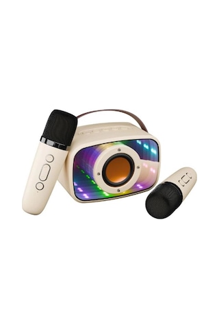 Mikado Md-57bt Endless 5w Bej Tf + Usb + Aux + Bt Destekli 2 Wireless Karaoke Mikrofon 1200mah