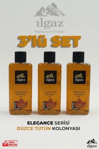 Ilgaz Düzce Tütün Kolonyası 3'lü Set 80 Derece 400 Ml Elegance Series
