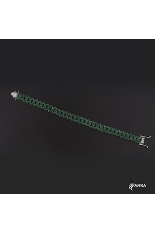 925 Ayar Gümüş Yeşil Gurmet Bileklik