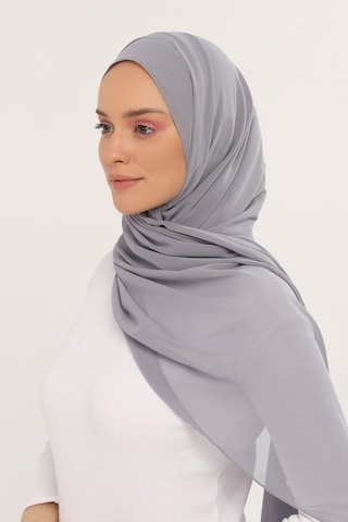 Altobeh Hazır Lüks Pratik Hijablı Şifon Şal Gri