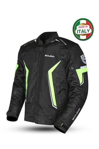 Scudo Roma 4 Mevsim Erkek Motosiklet Ceketi Siyah/sarı