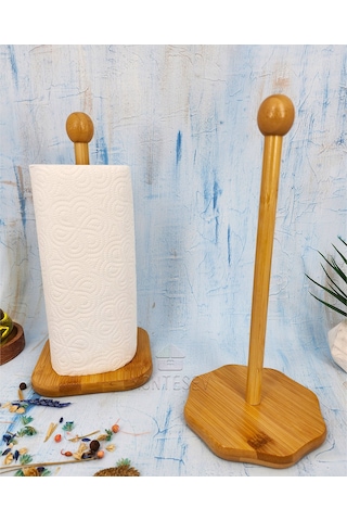Ahşap Bambu Kağıt Havluluk Ahşap Peçetelik Mutfak Düzenleyici 2li