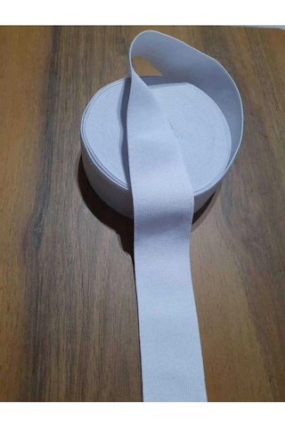 Beyaz 3 Cm Paça, Bel Ve Don Lastiği 1 Paket 5 Metre