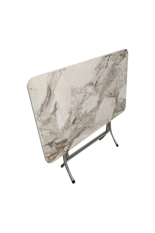 Sadeceonda Mermer Desenli Gri Katlanır Balkon Masası - 90x60 Cm Diğer