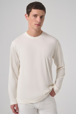 Morven Erkek Ekru Trend Bisiklet Yaka Rayon Sweatshirt 26ks063005454 Ekru